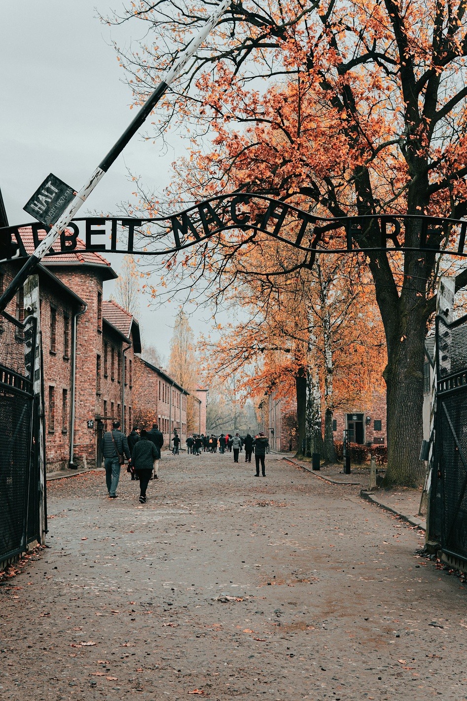 The Arbeit Macht Frei gate at the entrance to Auschwitz I, Poland